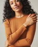Women's Luxe Rib Crew Long Sleeve Tee - caramel cafe